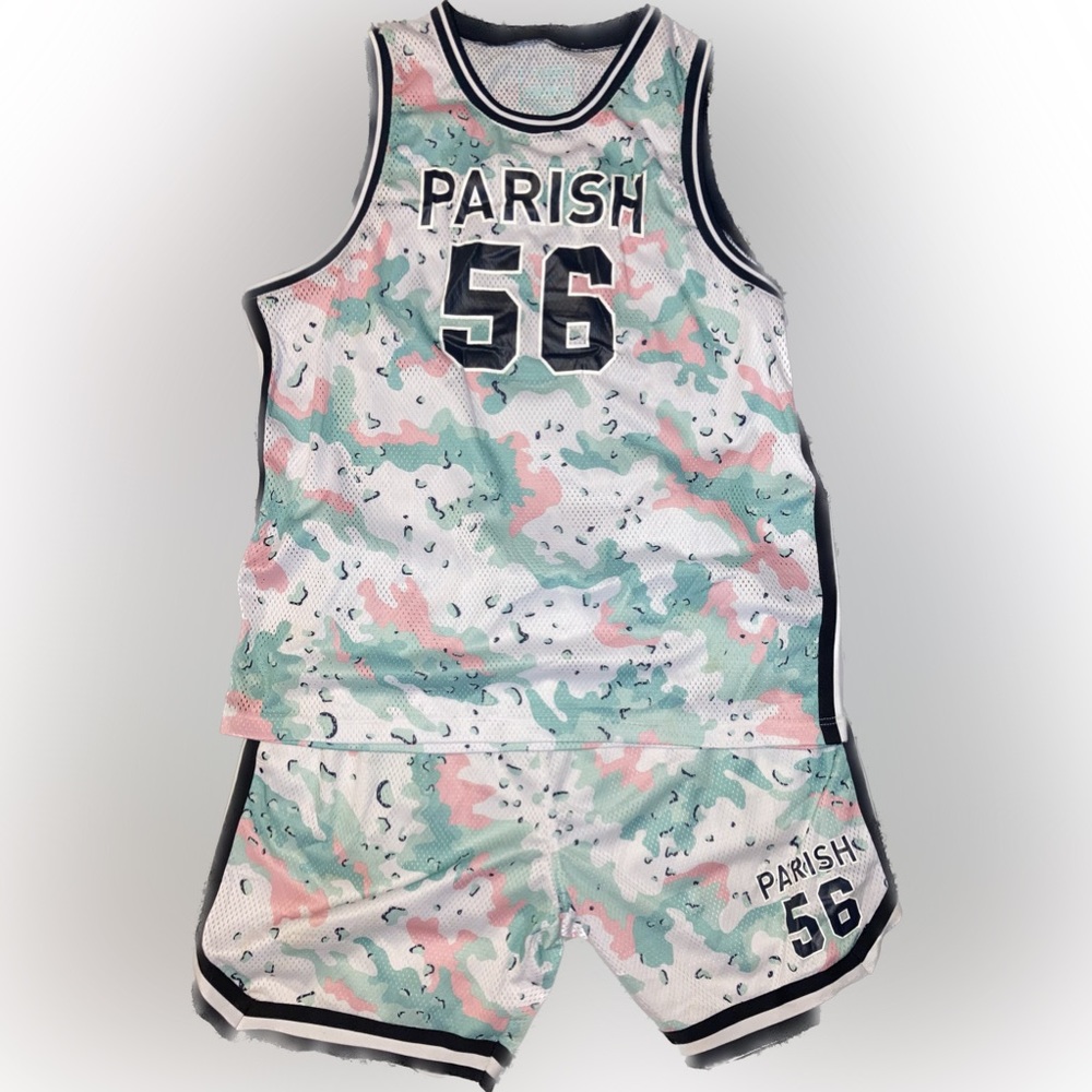 Men’s Parish Nation Set, Jersey Tank Size 4XL & Shorts Size 3XL